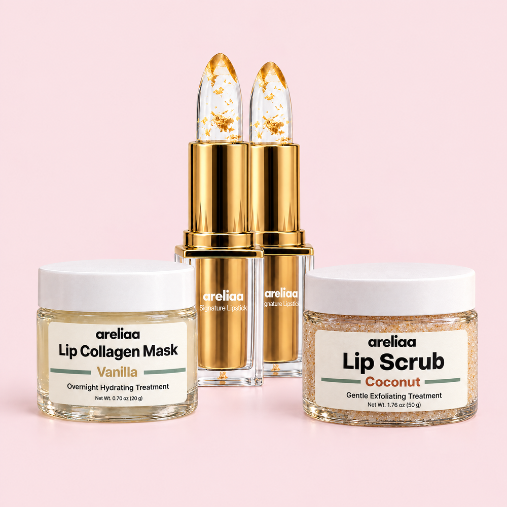 The Lip Care Kit: Lip Scrub &middot; Lip Collagen Mask &middot; 2 Signature Lipsticks