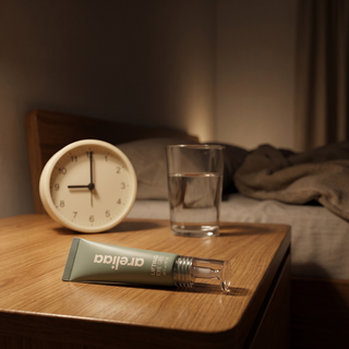 Eye gel tube on the nightstand