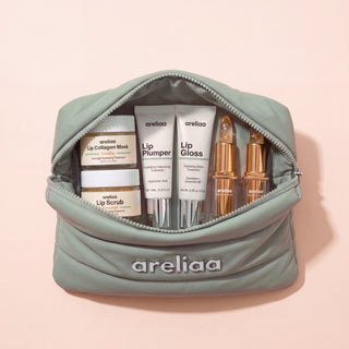 Complete Lip Kit inside the free Areliaa puffer pouch