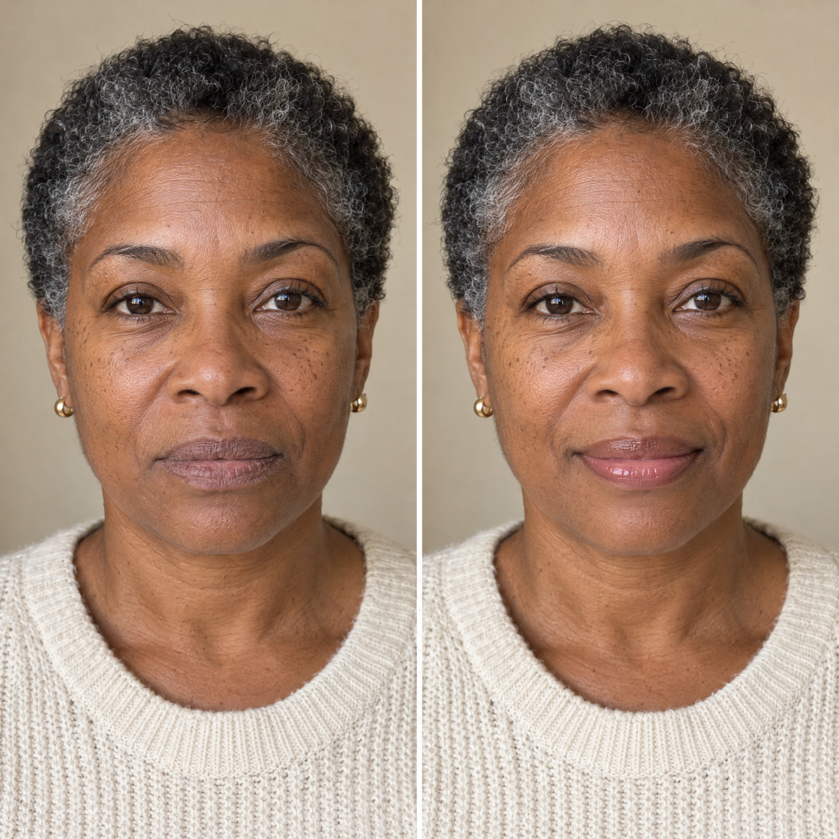 Lips before and after the Lip Collagen Mask