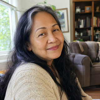 Woman at home wearing Areliaa Signature Lipstick all day