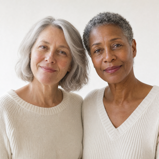 The same lipstick developing differently on two women