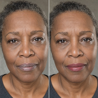 Before and after dry ashy lips